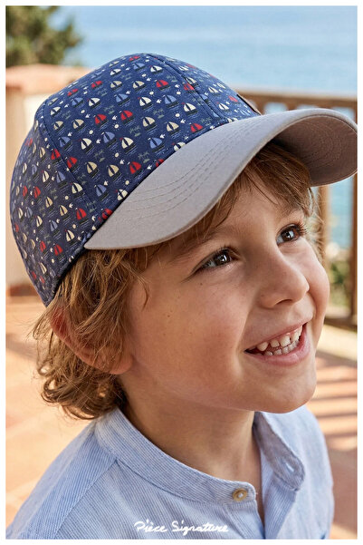 PIECE SIGNATURE 100% Cotton, Printed Sun Hat for Boys (Ages 4-8) (Size 52 cm)