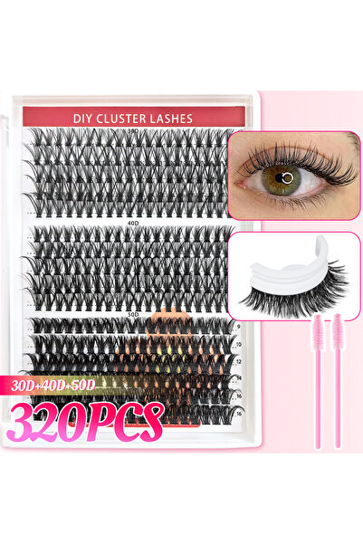Choice رموش صناعية فردية D curl-320PCS 320/600/800 قطعة تتضمن فرشاة للرموش، ن...