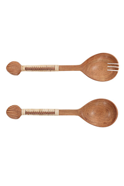 Yargıcı Bambu Detaylı Mango Ağacı Salata Servis Seti(8x31x2 Cm)