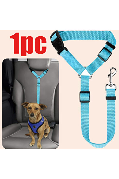 Choice blue Solid Color Pet Car Seat Belt Nylon Lead Leash Backseat Safety Be...
