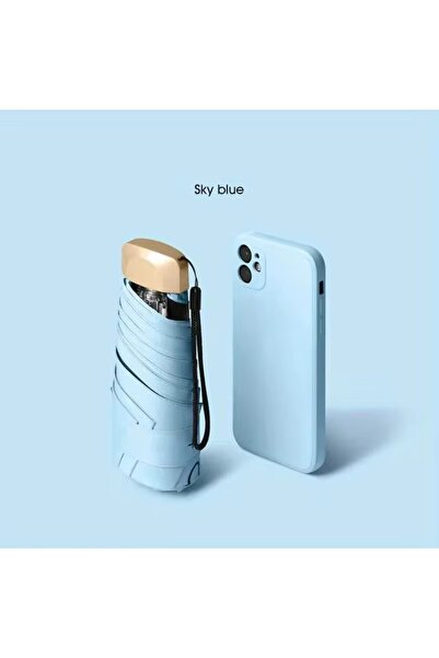 Choice3 مظلة شمسية صغيرة 6K SKY BLUE بسعر ترويجي منخفض، مظلة جيب للمطر قابلة ...