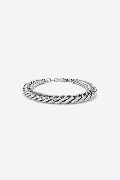 Avva Erkek Gümüş Rengi %100 Çelik Bileklik B009628