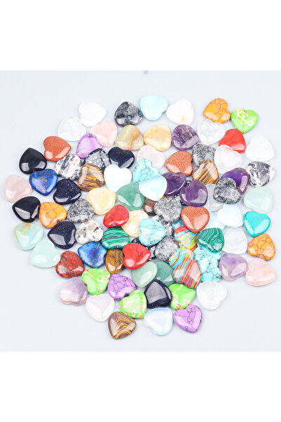 Choice mix 50 pcs 10/20/30PCS 20MM Heart Shape Stone Crystal Amethyst Love He...