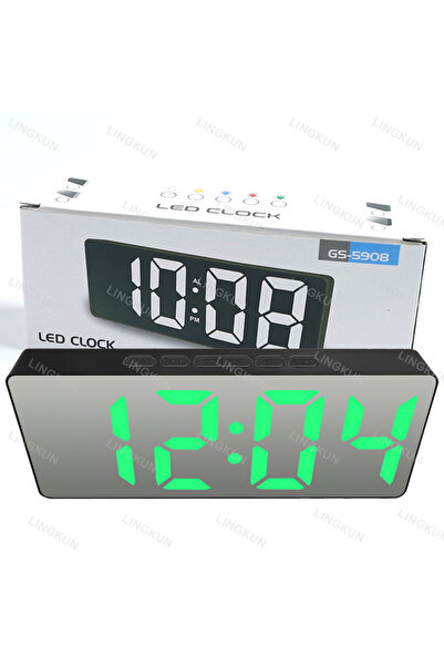 Choice Green light Electronic Alarm Clock Noiseless Design Digital LED Large ...