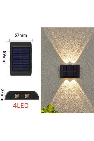 Choice مصباح LED أبيض بأربعة مصابيح LED، قطعة واحدة، يعمل بالطاقة الشمسية، مص...
