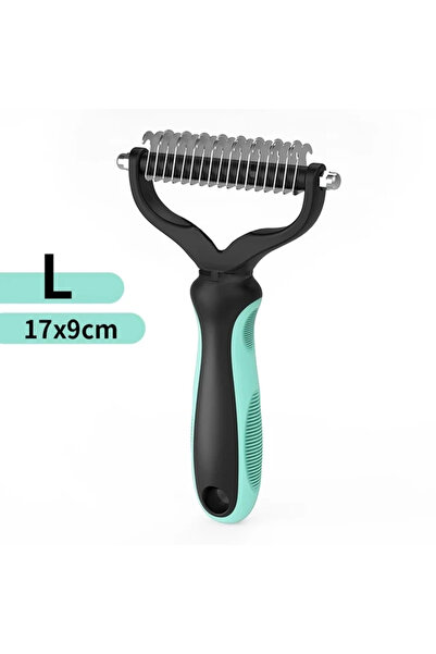 choice2 Light Blue L Cat Hair Removal Comb Dog Hair Removal Brush Stainless S...