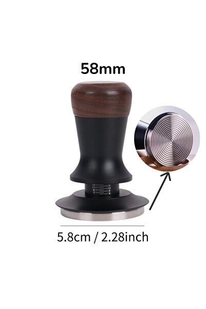 Choice4 Thread bottom-58mm 51/53/58mm Walnut Wood Coffee Tamper - Manual Espr...