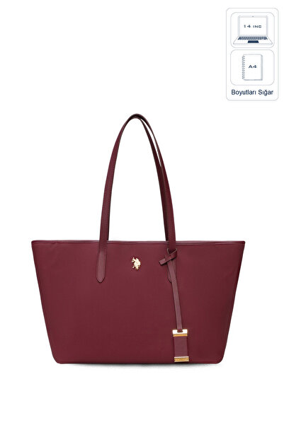 U.S. Polo Assn. حقيبة كتف نسائية، باللون العنابي، إصدار حصري أونلاين - Us25655