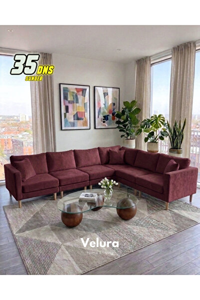 Velura Home & Living Armin Akıllı 6 Modül Köşe Koltuk Takımı & Modüler Yatakl...