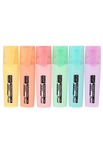 KRAF 6-Piece Pastel Color Highlighter Marker Pen Set 335