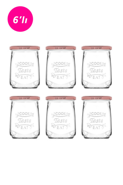 LAV Tasty Glass Jar Set of 6 Medium Size 550 ml with Metal Lid (Food Storage/...