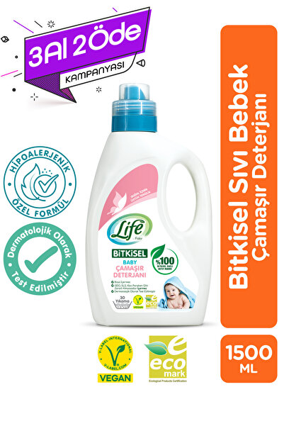 Life by Fakir Life Fakir Bitkisel Bebek Çamaşır Deterjanı 1500 ml