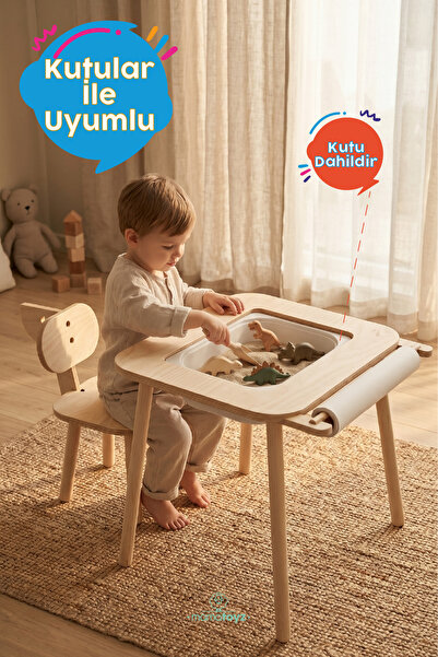 MAMATOYZ Çocuk Çalışma Masası Ve Oyun Alanı Massa Ve Oturak Unitable