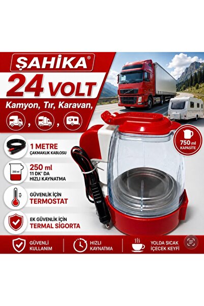 Genel Markalar 24V Araç İçi Kettle 750 ml | Kamyon, TIR, Karavan ve Tekne İçi...