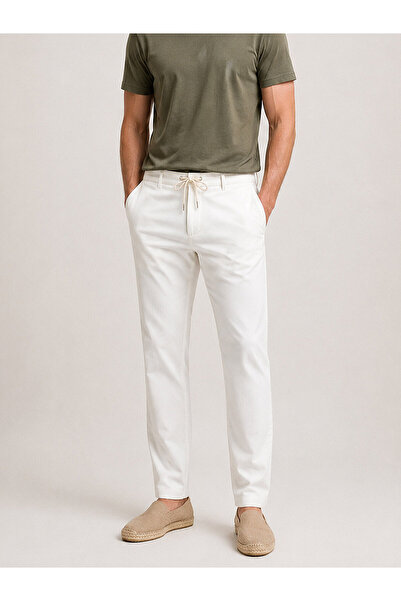Xint Erkek Bej Pamuk Dokulu Slim Fit Jogger