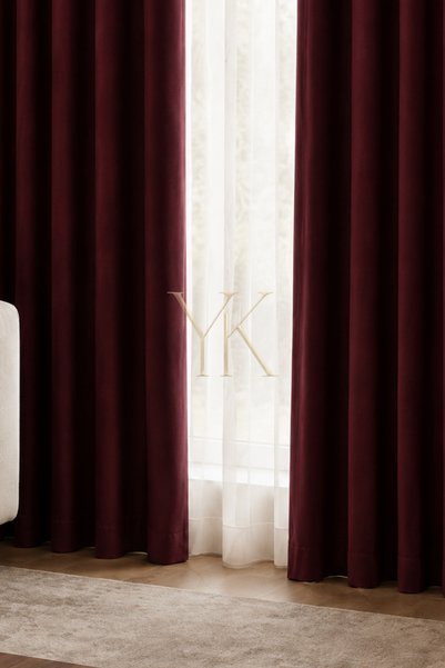 Yuka Bordo Blackout Light-Proof Blackout Background Curtain, Battery-Free Single Panel Blackout Sunshade, Suitable for Every Room