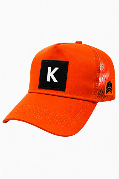 all hats K Letter Patch Detailed Mesh Trucker Baseball Cap