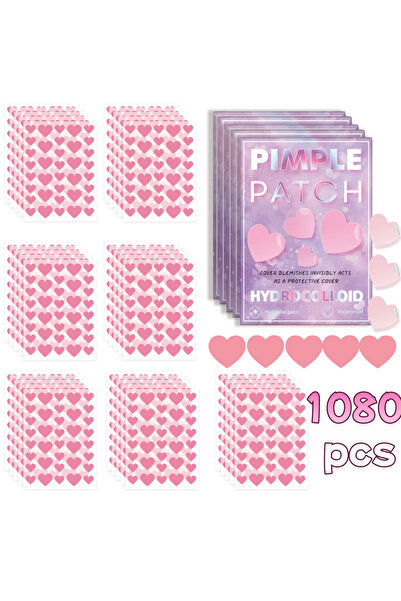 Choice 1080pcs 1080fens 1080 pieces of pink heart-shaped acne patches, facial...