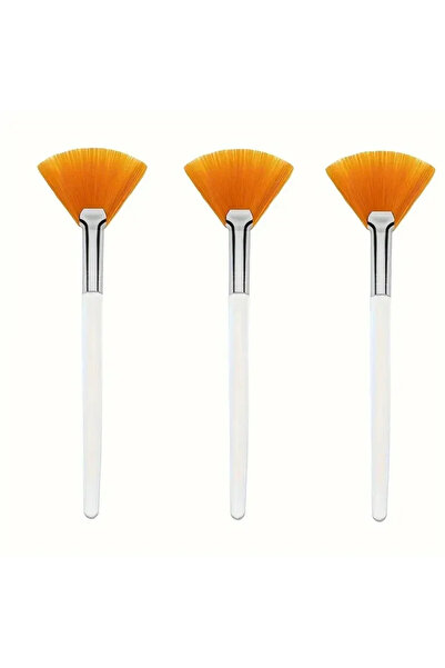 Choice4 yellow-3pcs 3/6/12pcs Practical Facial Brushes Fan Shape Brush Flat H...