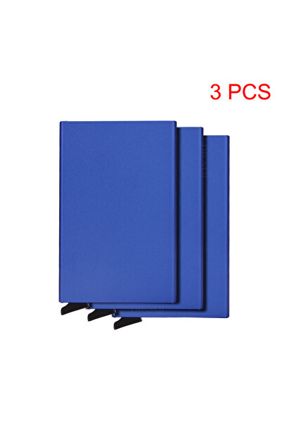 Choice10 Blue 3PCS Rfid Holder Metal Thin Slim Smart Wallet Men Women Wallets...