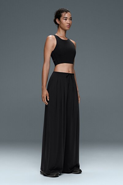 Oysho Light Touch pleated wide-leg trousers