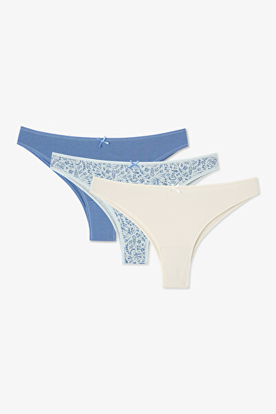 Penti 3-teiliges brasilianisches Höschen mit Wasserfall-Blumenmuster