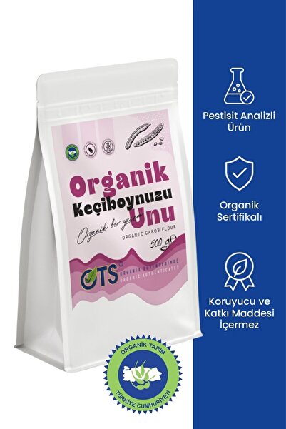 OTS Organik Keçiboynuzu Unu 500 gr (Organik Sertifikalı, Pestisit Analizli)