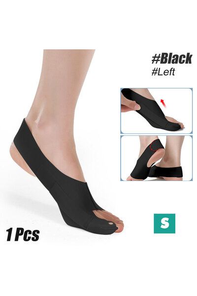 Choice4 Black-Left-S 1pc Toe Separator, Bunion Relief Toe Straightener for At...