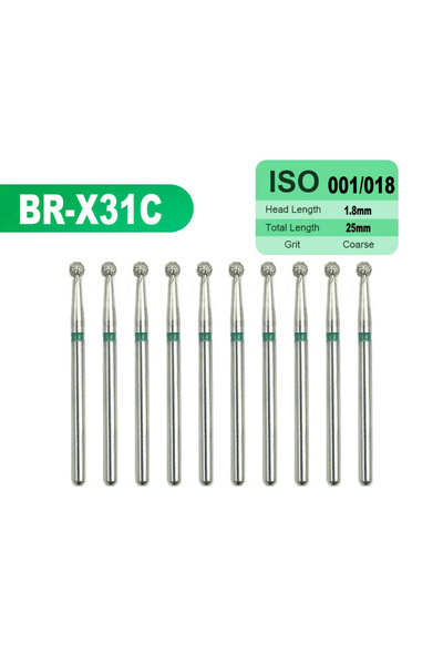 Choice6 BR-X31C ١٠ قطع من رؤوس الماس عالية السرعة لتحضير تجاويف الأسنان/تحضير...