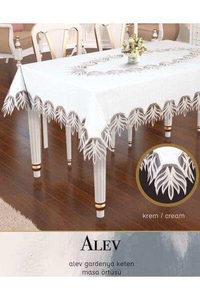 Ceki Home مفرش طاولة فردي من الكتان من جاردينيا مقاس 140x180 سم، مفرش طاولة ط...