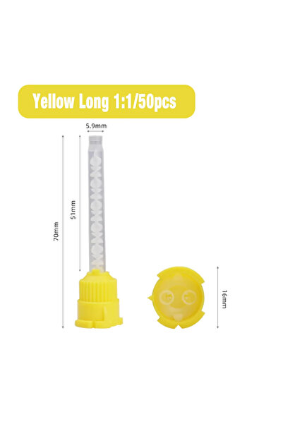 Choice10 50pcs Yellow Dental Mixing Tips Impression Materials Lab Tubes Mixin...