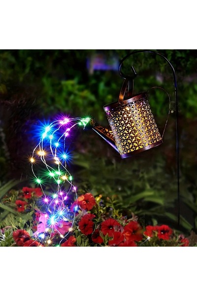 Choice 0-5W Color 1PC Vintage Solar Tea Kettle Lantern - Rustproof Iron Outdo...