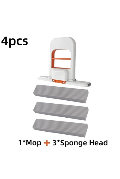 Choice1 1Mop and 3Head 2/8pcs Self-Squeezing Desktop Mops Handheld Sponge Mop...