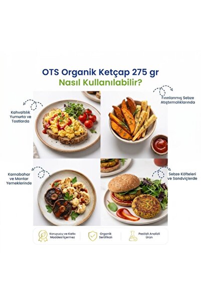 OTS Organik Ketçap 275 gr (Organik Sertifikalı, Pestisit Analizli)