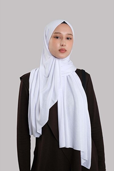 HÜRREMBONE SARAYDAN GELEN GÜZELLİK White Plain Classic Shawl Viscose Fabric L...