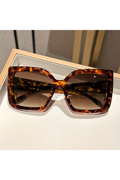 Choice Leoaprd Oversized Square Fashion Fashion Glasses with Gradient Lenses ...