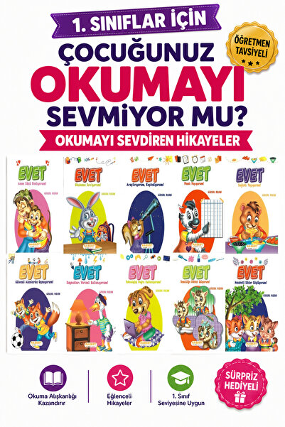 5 Renk Yayınları 1 .Sınıf Okumayı Sevdiren 10 lu Hikaye Seti - 8 (16 sayfa)