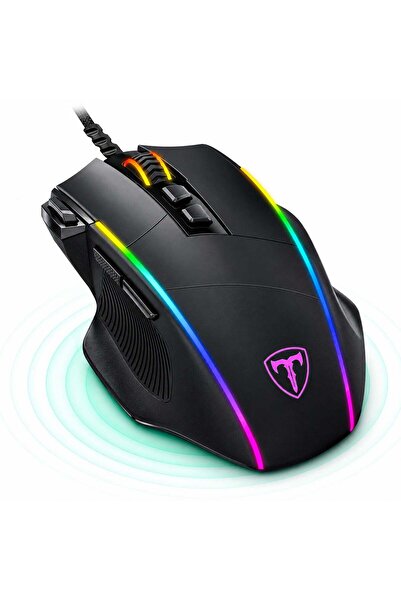 Timebox Mouse de gaming USB ergonomic, 1000Hz, 5000 DPI, LED RGB, 5 butoane p...