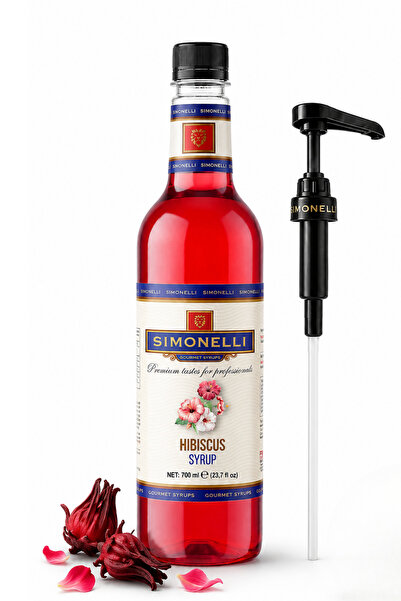 Simonelli Hibiscus Aromalı Kahve Şurubu 700 ml - İçecek ve Kokteyl Şurubu (Po...