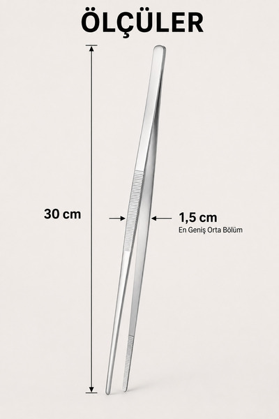 Factorial 30cm Profesyonel Şef Et Pişirme Çelik Maşa Cımbızı 30 Cm Fonksiyonel Tasarım Sağlam ve Dayanıklı