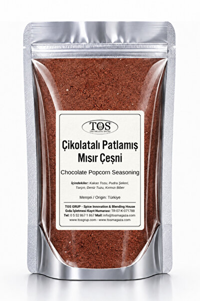 TOS The Organic Spices Çikolatalı Patlamış Mısır Çeşni 100 gr Chocolate Popco...