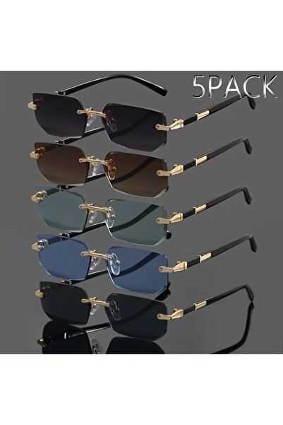 Choice 5PCS C1 5pcs Metal Fashion Glasses | Frameless Square Retro Classic Tr...