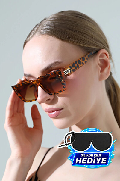MİLANO KORS Women's Leopard Body Brown Glass Sunglasses
