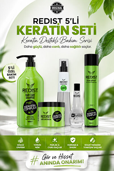 Redist Hızlı Saç Uzatan Keratin Saç Bakım Seti / Ekstra Bakım ile Pürüzsüz Sa...