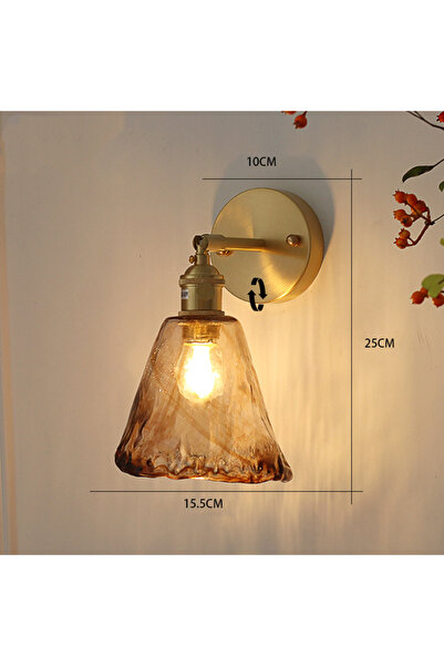 Choice B Nordic Style Retro Japanese Style Brass Glass Wall Lamp Home Bar Res...