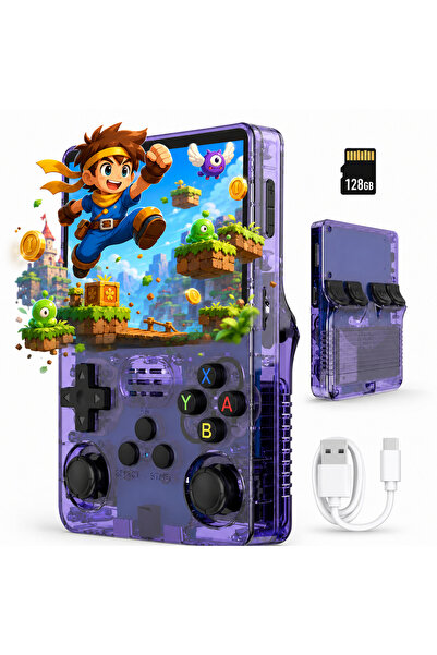OEM Consola portabila retro METISTA® R36S, card MicroSD 128GB, pana la 20000 ...