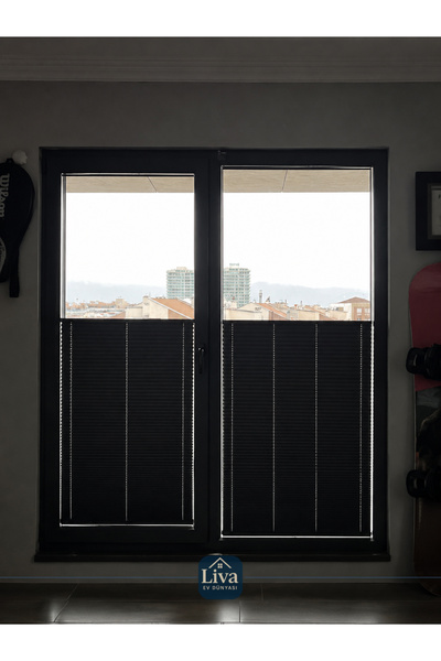 Liva Ev Dünyası Plise Perde Blackout Katlanır Cam Balkon Perdesi - Ofis Perde...