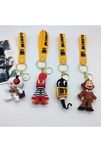 choice2 set of 4 pcs Creative Cartoon Electronic Music Team Keychain Pendant