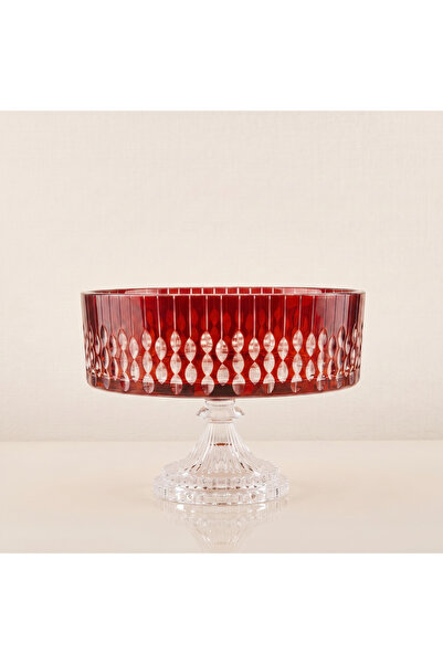 AKDEN STORE Verre Series Red Sandra Decorative Presentation Bowl