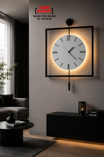 SEVİNÇ KONSEPT Led'li Siyah Quadro Yuvarlak Kristal Orta Boy, Modern Dekorati...